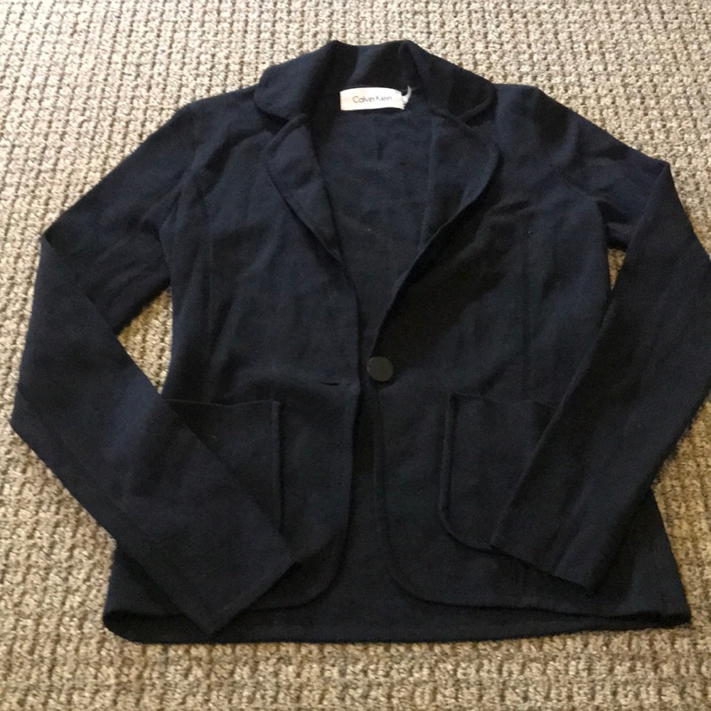CALVIN KLEIN XS SOFT BLAZER W FRONT POCKETS&BUTTON